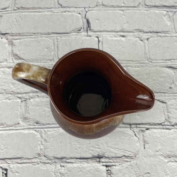 Vintage Brown Drip Glaze Ceramic Pitcher Jug Creamer JAPAN - Picture 4 of 8